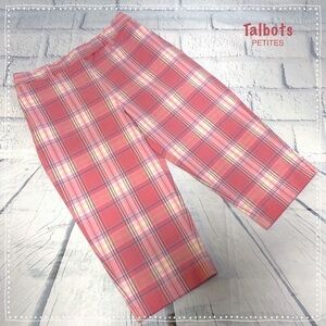 Talbots Petites Pink, Blue, Yellow Plaid Capris